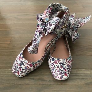 Poppy ankle-strap baller flats in Liberty print